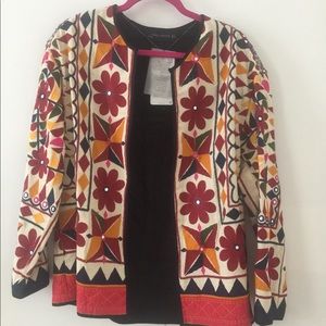 Zara embroidered open jacket